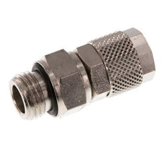 10x8 & G1/4'' Nickel plated Brass Straight Push-on Fitting with Male Threads Rotatable [2 Pieces]