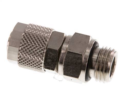 10x8 & G1/4'' Nickel plated Brass Straight Push-on Fitting with Male Threads Rotatable [2 Pieces]