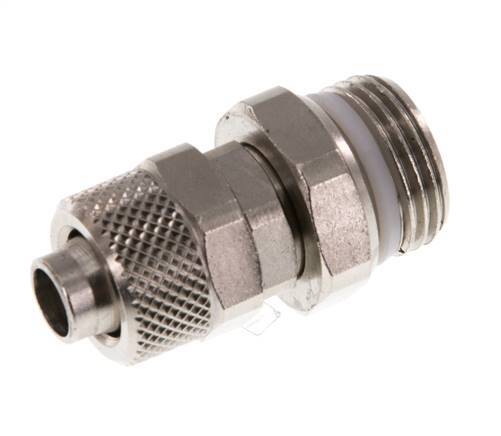 10x8 & G3/8'' Nickel plated Brass Straight Push-on Fitting with Male Threads PTFE Rotatable