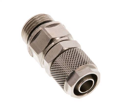 12x8 & G3/8'' Nickel plated Brass Straight Push-on Fitting with Male Threads Rotatable
