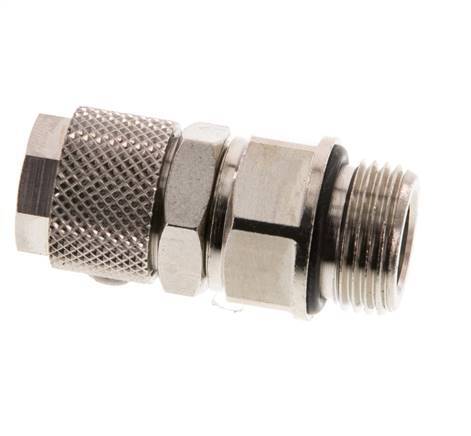 12x8 & G3/8'' Nickel plated Brass Straight Push-on Fitting with Male Threads Rotatable