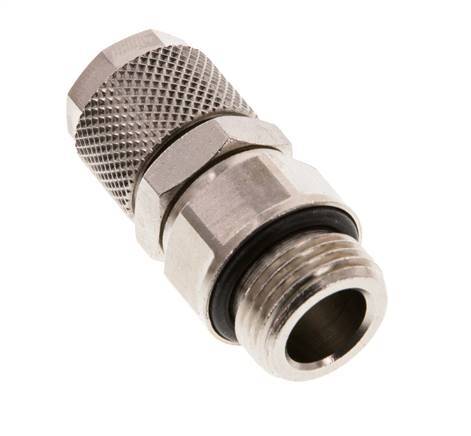 12x8 & G3/8'' Nickel plated Brass Straight Push-on Fitting with Male Threads Rotatable
