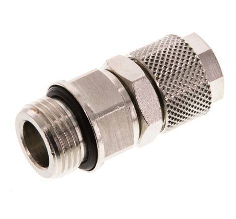 12x10 & G3/8'' Nickel plated Brass Straight Push-on Fitting with Male Threads Rotatable