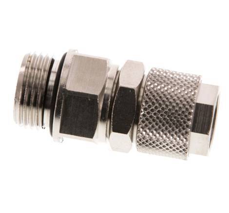 12x10 & G3/8'' Nickel plated Brass Straight Push-on Fitting with Male Threads Rotatable