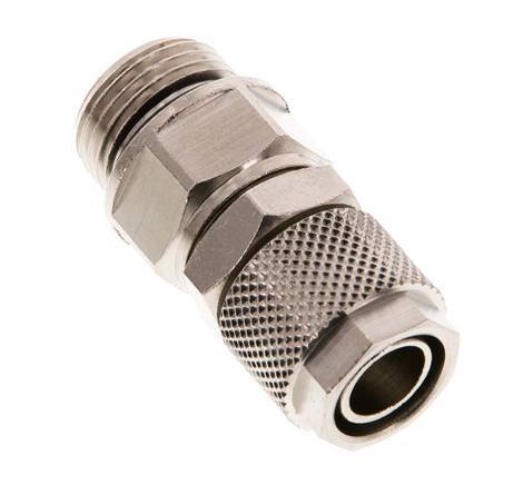 12x10 & G3/8'' Nickel plated Brass Straight Push-on Fitting with Male Threads Rotatable
