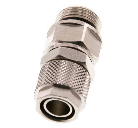 12x10 & G3/8'' Nickel plated Brass Straight Push-on Fitting with Male Threads Rotatable
