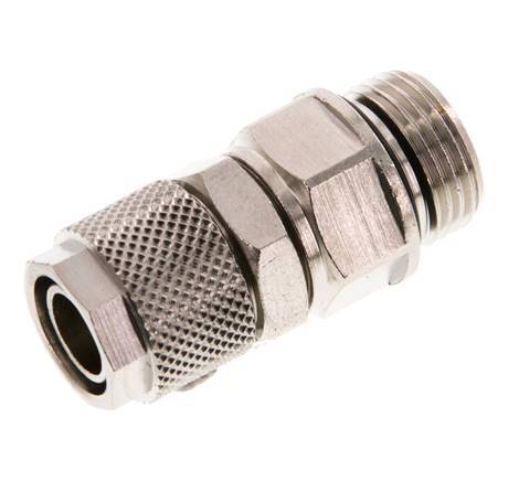 12x10 & G3/8'' Nickel plated Brass Straight Push-on Fitting with Male Threads Rotatable