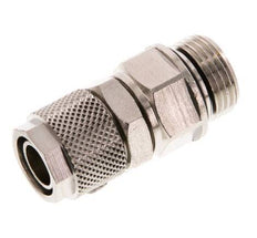 12x10 & G3/8'' Nickel plated Brass Straight Push-on Fitting with Male Threads Rotatable