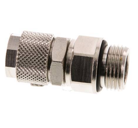 12x10 & G3/8'' Nickel plated Brass Straight Push-on Fitting with Male Threads Rotatable