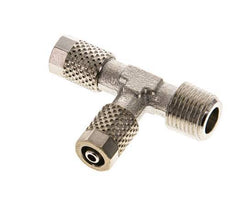 5x3 & R1/8'' Nickel Plated Brass Right Angle Tee Push-on Fitting with Male Threads [2 Pieces]