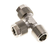 8x6 & R1/4'' Nickel Plated Brass Right Angle Tee Push-on Fitting with Male Threads [2 Pieces]