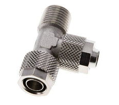 10x8 & R1/4'' Nickel Plated Brass Right Angle Tee Push-on Fitting with Male Threads [2 Pieces]