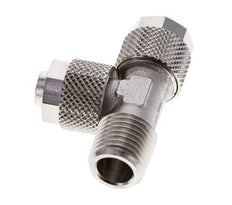 10x8 & R1/4'' Nickel Plated Brass Right Angle Tee Push-on Fitting with Male Threads [2 Pieces]