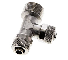 8x6 & R3/8'' Nickel Plated Brass Right Angle Tee Push-on Fitting with Male Threads