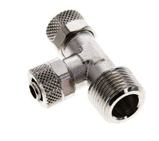 8x6 & R3/8'' Nickel Plated Brass Right Angle Tee Push-on Fitting with Male Threads