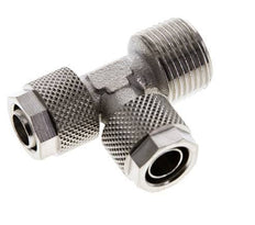 10x8 & R3/8'' Nickel Plated Brass Right Angle Tee Push-on Fitting with Male Threads