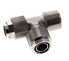 12x10 & R3/8'' Nickel Plated Brass Right Angle Tee Push-on Fitting with Male Threads