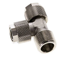 12x10 & R3/8'' Nickel Plated Brass Right Angle Tee Push-on Fitting with Male Threads