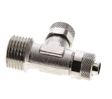 10x8 & R1/2'' Nickel Plated Brass Right Angle Tee Push-on Fitting with Male Threads