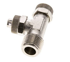 12x10 & R1/2'' Nickel Plated Brass Right Angle Tee Push-on Fitting with Male Threads