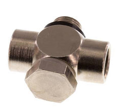 G1/8'' Nickel plated Brass Tee Banjo Fitting with Male and Female Threads with O-ring [10 Pieces]