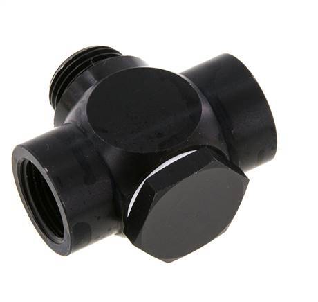 G1/2'' Aluminum Tee Banjo Fitting with Male and Female Threads with O-ring [5 Pieces]