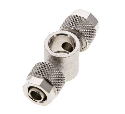 8x6 & G1/8'' Nickel plated Brass Banjo Tee Push-on Fitting [2 Pieces]