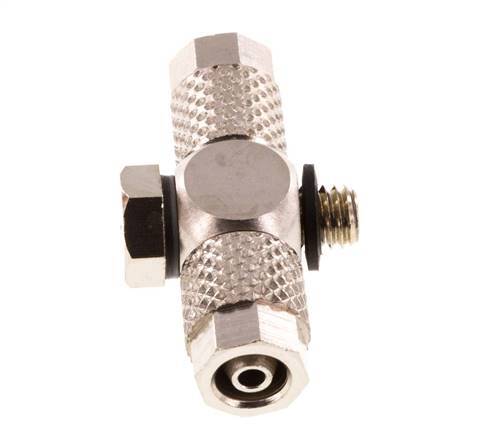 5x3 & M5 Nickel plated Brass Banjo Tee Push-on Fitting with Male Threads with O-ring [10 Pieces]