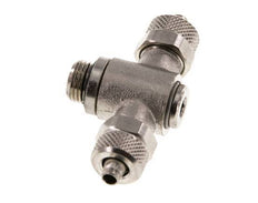6x4 & G1/8'' Nickel plated Brass Tee Push-on Fitting with Male Threads Rotatable Inner Hexagon