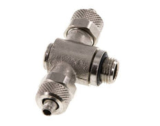 6x4 & G1/8'' Nickel plated Brass Tee Push-on Fitting with Male Threads Rotatable Inner Hexagon