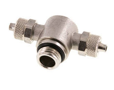6x4 & G1/4'' Nickel plated Brass Tee Push-on Fitting with Male Threads Rotatable Inner Hexagon