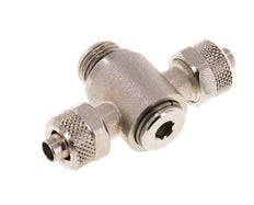 8x6 & G1/4'' Nickel plated Brass Tee Push-on Fitting with Male Threads Rotatable Inner Hexagon