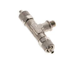 5x3 & M5 Nickel plated Brass Tee Push-on Fitting with Male Threads [2 Pieces]