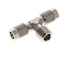 5x3 & R1/8'' Nickel plated Brass Tee Push-on Fitting with Male Threads [2 Pieces]