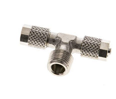 5x3 & R1/8'' Nickel plated Brass Tee Push-on Fitting with Male Threads [2 Pieces]