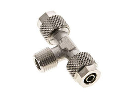 6x4 & R1/8'' Nickel plated Brass Tee Push-on Fitting with Male Threads [2 Pieces]