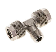 8x6 & R1/8'' Nickel plated Brass Tee Push-on Fitting with Male Threads [2 Pieces]