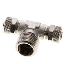 10x8 & R1/2'' Nickel plated Brass Tee Push-on Fitting with Male Threads