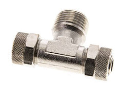 12x10 & R1/2'' Nickel plated Brass Tee Push-on Fitting with Male Threads