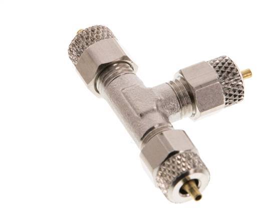 4x2 Nickel plated Brass Tee Push-on Fitting [2 Pieces]