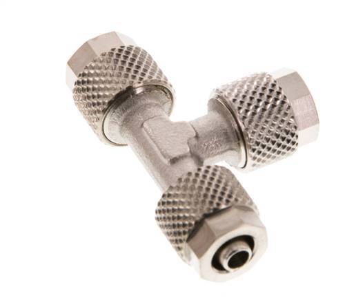 6x4 Nickel plated Brass Tee Push-on Fitting [2 Pieces]