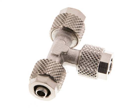 6x4 Nickel plated Brass Tee Push-on Fitting [2 Pieces]
