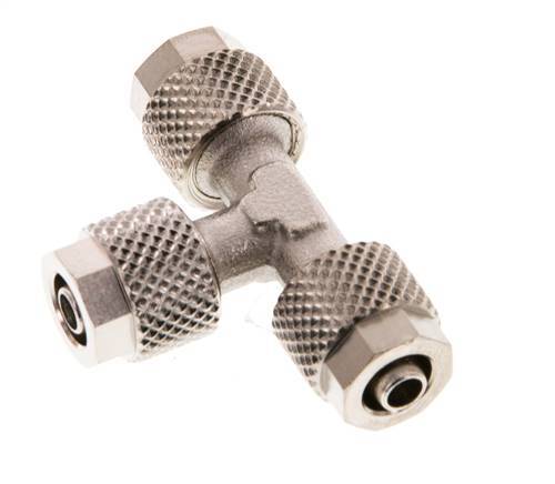 6x4 Nickel plated Brass Tee Push-on Fitting [2 Pieces]