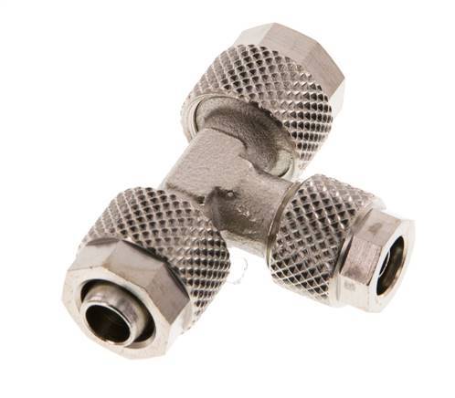 8x6 & 6x4 Nickel plated Brass Tee Push-on Fitting [2 Pieces]