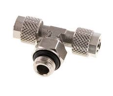 6x4 & G1/8'' Nickel plated Brass Tee Push-on Fitting with Male Threads Rotatable [2 Pieces]