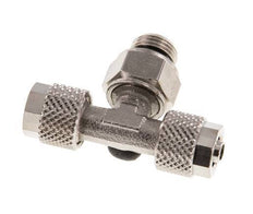 6x4 & G1/8'' Nickel plated Brass Tee Push-on Fitting with Male Threads Rotatable [2 Pieces]