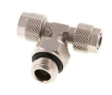 8x6 & G1/4'' Nickel plated Brass Tee Push-on Fitting with Male Threads Rotatable