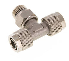 10x8 & G1/4'' Nickel plated Brass Tee Push-on Fitting with Male Threads Rotatable