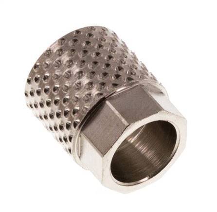 6x4mm (M8x0.75) Nickel-plated Brass Union Nut [20 Pieces]