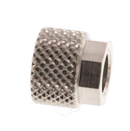 6x4mm (M10x1) Nickel-plated Brass Union Nut [20 Pieces]